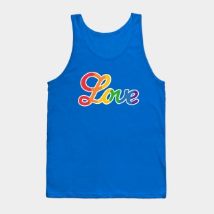 Rainbow Love Handwritten text Tank Top